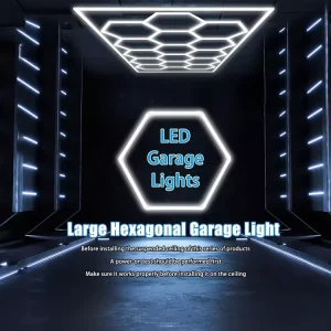 432W Garage LED Honeycomb Ceiling Lights V Shape 4780x2410mm 220V Linear LED Garage Lights 6500K LED Shop Lights for Garage