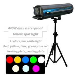440W Waterproof LED Profile Spotlight Projector Spot Follow Lights for Theater TV Studio DMX