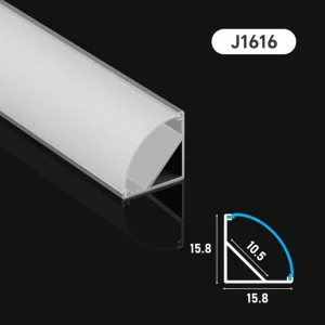 45 Degree Corner Aluminum Profile LED Strip Light Aluminum Channel LED Aluminum Profile with Black White Diffuser