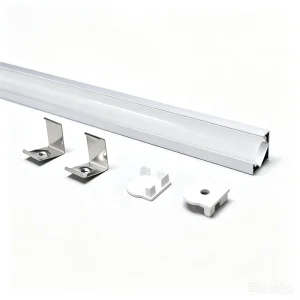 45 Degree Corner LED Profile Light Extrusion Housing V Shape 6063-T5 19*19mm Silver Black Aluminum LED Strip Channel