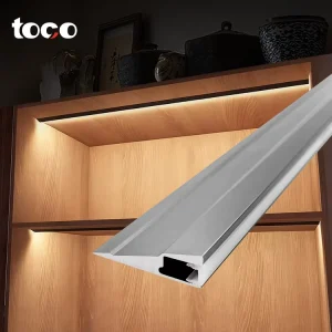 45 Degree Corner LED Strip Light with Aluminum Profile Silicone Cover Surface Mounted Hidden Lighting for Cabinets Wardrobes