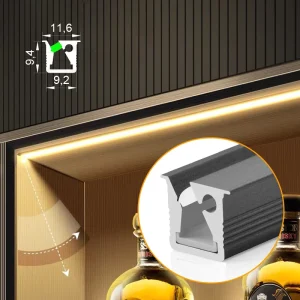 45 Degree Obliquely Illuminate Profile LED Strip Light T5 Recessed LED Kitchen Cupboard Cabinet Strip Lights