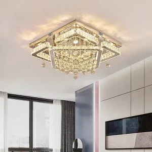 45W 45cm 3 Colors Brightness Dimming Remote Control Chandelier Light Luxury Modern Ceiling Lamps Customizable