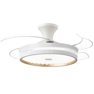 48/42 Inch White Gold Remote Control Smart LED Ceiling Fan with Light