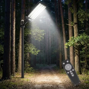 48 Lens Integrated Solar Street Light Commercial Sentry Precision Optical Distribution Area Security Floodlight Unit LED Lamps