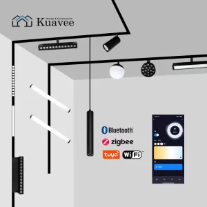 48V Dimmable Recessed Spotlight Linear Rail Zigbee Bluetooth Control Smart System Stretch Ceiling Profile Magnetic Track Light