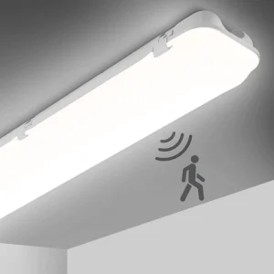 4FT Human Sensor Emergency LED Tri Proof Lamp IP65 Waterproof Linear Batten Lamp Workshop Garage Moisture Proof Tri proof Light