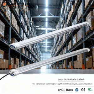 4FT Tri proof IP65 LED Light Industrial Vapor Tight Linear Light Fixture For Warehouse & Cold Storage Use