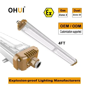 4ft 120W IP66 Explosion Proof Linear Light Waterproof Platform Lamp for IIA IIB IIC Explosive Gas Environment
