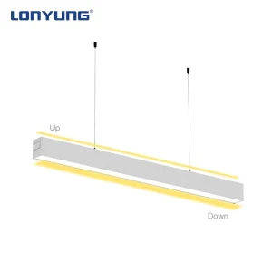 4ft 8ft 60W Aluminum Dimmable CCT Adjustable Industrial Suspended Seamless LED Batten Strip Linear Light Office Indoor Use ETL