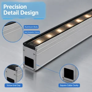 4ft Linear Inground Light 12W 18W 24W 36W Honeycomb Glass Lens UV Resistant Salt Spray Resistant Wide Temperature Resistant