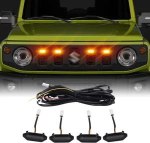 4pcs Amber White Dual Color Grille Decorate Lights 12V Jimny LED Grille Lights