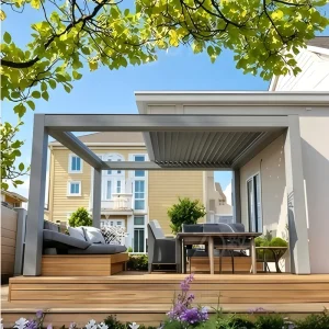 4×4 5×5 4×6 6×6 Meter Bioclimatic Pergola Multi Size Custom Shape Modular Telescopic Roof Pop up Gazebo Heavy Duty