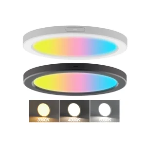 5/7/9/12inch Black White Flush Mount Ceiling Light 3CCT Selectable LED Edgelit Slim Panel Mount for Home Shoes Hotel
