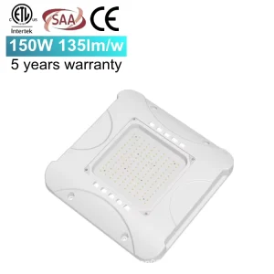 5 Year Warranty CB SAA cETL CE 100W 150W 200W IP65 gas station canopy led light for Playground Gym Warehouse