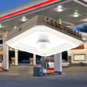 5 Years Warranty 100W 80W 60W 3Power and 3CCT Adjustable 3500K~5000K 130lm W LED Parking Lot Light LED Canopy Lighting