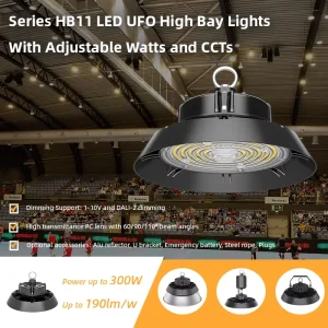 5 Years Warranty CCT and Power Adjustable 300W UFO LED High Bay Light