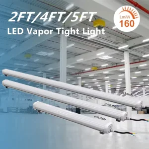5 Years Warranty IP65 20W 30W 40W 50W 60W 2ft 4ft 5ft Vapor Tight Fixture LED Tri Proof Light Fixture