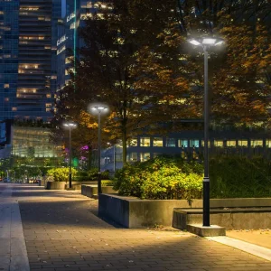 5.1m Integrated Solar IP67 Rated UFO High Pole Courtyard Badminton Court Floodlight Street Light 5 Year Warranty 6000K Daylight