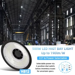 500 Watt UFO LED Lights High Bay Fixture Industrial Commercial Gymnastic Warehouse Shop Lights