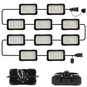 5000K Construction String Light 100 Foot 180W 19800lm IP65 Waterproof Industrial Workshop Temporary Work Light
