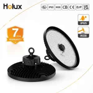 5000K Single CCT 200 lm/W Liteon 5050 LED PC Lens 7 Year Warranty IP65 IK08 120W 150W 200W Factory UFO LED High Bay Light