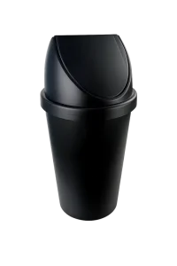 50L Large Capacity Swing Top Trash Can PP Plastic Garbage Bin With Dome Lid for Modern Bathroom Home Use
