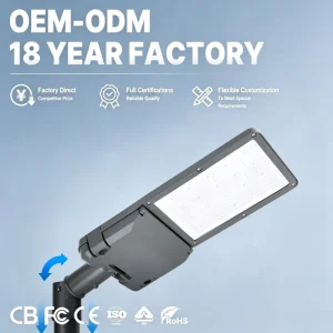 50W 100W 150W 200W Commercial LED Street Light Multiple Optical Lens Options Warm White Public Road Outdoor Lamp