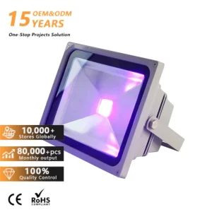 50W 100W 200W Purple Blacklight with Plug 405NM 365NM 395NM UV LED Floodlight