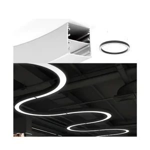 50mm Suspended Round Curve LED Aluminum Profile Up and Down Lighting Linear Circle LED Channel