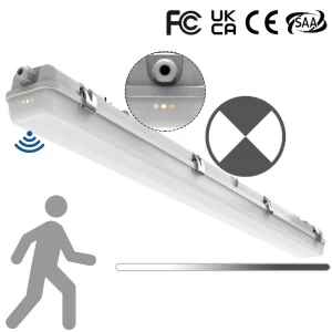 5FT 60W Waterproof Sensor Dimming Function Emergency Function Approved by CE ROHS SAA and C-Tick (RCM) LED Batten Light IP65