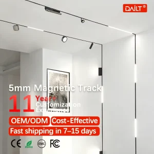 5MM Aluminum Ultra Slim Modern Magnetic Track Light System with Dimmable LED for Commercial Use
