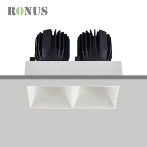 5W*2 Double Head Trimless COB Spot Grille Light Mr16 Rectangular Recessed Ceiling LED Spotlight