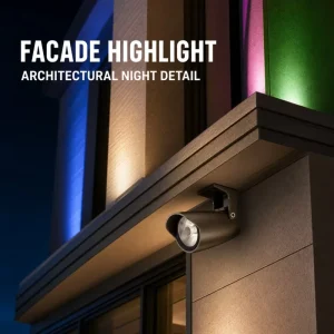 5W Color LED Spotlight Wide Voltage IP65 Waterproof Exterior Balcony Niche Eaves Accent Architectural Lighting A45