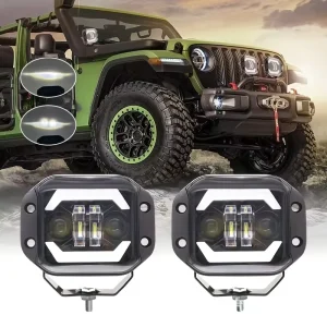 5inch 40W 12V Universal Fitment Car LED Work Light Wrangler Off Road Vehicle Angel Eye Spotlight Front Bumper Grille Fog Light
