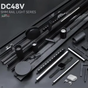 5mm Ultra Slim Smart Dimmable Recessed Linear Pendant Spot Light DC48V Magnetic Track Light System for Home Commercial Lighting