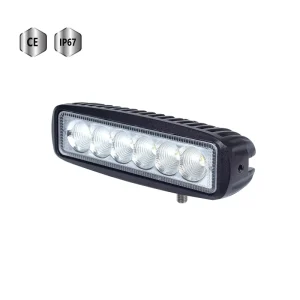 6 Inch 18W Spot Beam Led Light Bar Mini 10 30V Dc Ip67 Waterproof 6500K For Engineering Diecast Aluminum Pmma Lens