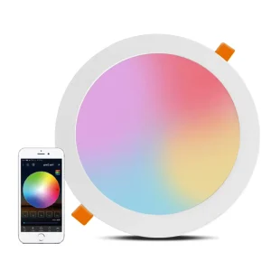 6 Inch LED RGB Smart Slim Panel Recessed Lighting WiFi APP Control RGB+ CCT Canless Wafer Downlight ETL
