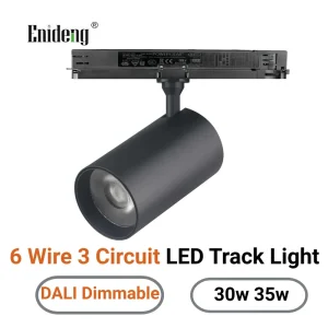 6 Wire 3 Circuit DALI Dimmable LED COB Track Light 30w 35w Ceiling Spotlight Modern Linear Rail Lamp Commercial Fixture