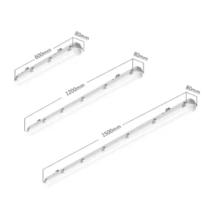 600mm 1200mm 1500mm Optional Garage Power Led Batten Lamp IP66 120lm w Led Linear Tri proof Light