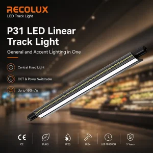 600mm to 1500mm LED Linear Track Luminaire Twin Tiltable Wings for Commercial Store Lighting