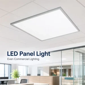 600×600 Square LED Panel Light for Office Ceiling Commercial Interior Lighting Modern Workspace and Facility Project Use