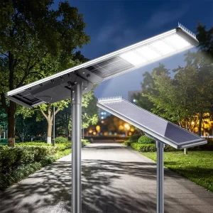 60W-150W Solar Automatic LED Street Light with IP66 Rating and LiFePO4 Battery for Commercial Outdoor Use