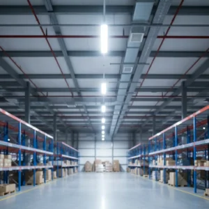 60W Dimmable Industrial LED High Bay Light Motion Sensor IP20 5-Year Warranty Warehouse Linear Workshop Supermarket Aluminum