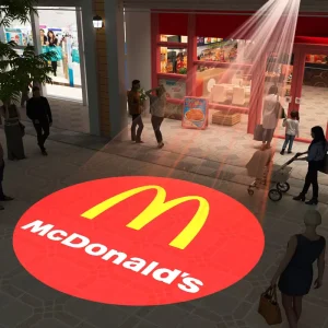 60W Gobo Projector Advertising Lights Free Custom Logo LED Sign Wall Projection Lamp Outdoor Waterproof IP67 HD&Bright