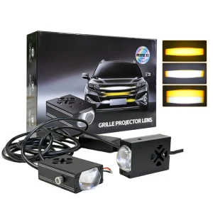 60W LED Grille Light Three Colors Aluminum Alloy Mini Driving Light Auxiliary Lighting Universal for Motorcycles Truck Car Etc