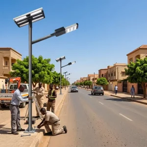 60W Solar LED Street Light IP66 Waterproof with LiFePO4 Battery and Remote Control for Outdoor Road Use
