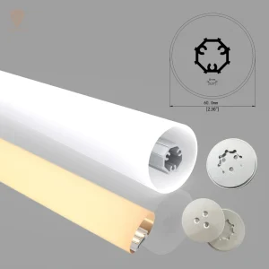 60mm Diameter Round Aluminum Alloy LED Linear Profile Suspension Tube Pendant Light Dimmable Anodized Finish