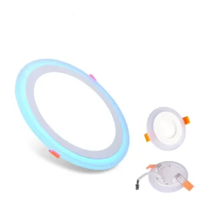 6+3W Two Color Changing LED Ceiling Light Double Color LED Panel Light Round Shape