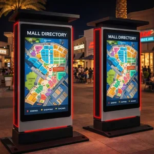 65 Inch Waterproof Outdoor LCD Totem Digital Outdoor Street Information Advertising Kiosk Booth Display with LED Lights
